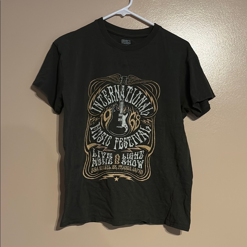 Dark gray Short Sleeve Tee with Vintage Graphic